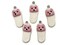 5 34mm White and Pink Teddy Bear Polymer Clay Miniature Slipper Charms